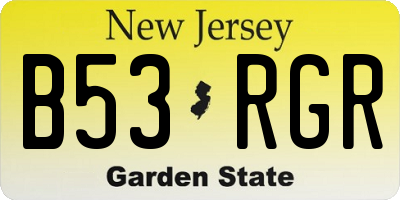 NJ license plate B53RGR