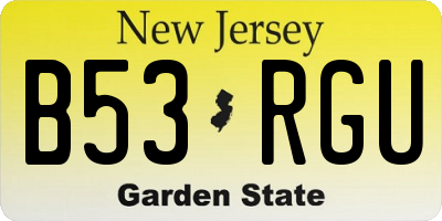 NJ license plate B53RGU