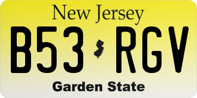 NJ license plate B53RGV