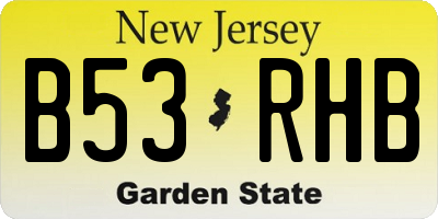 NJ license plate B53RHB