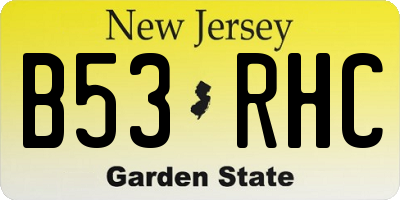 NJ license plate B53RHC