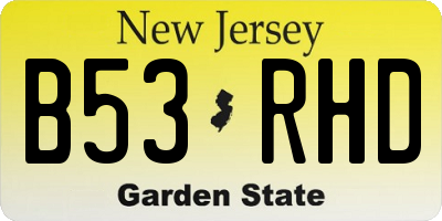 NJ license plate B53RHD