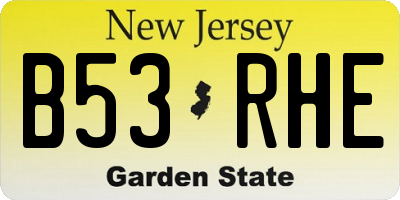 NJ license plate B53RHE