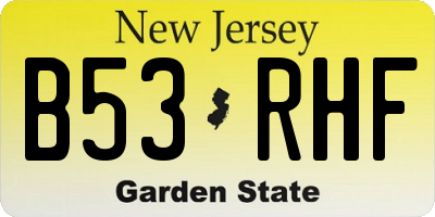 NJ license plate B53RHF