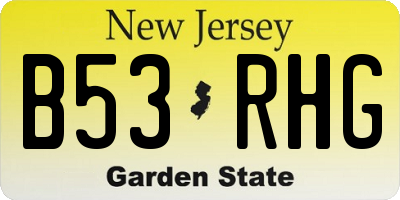 NJ license plate B53RHG