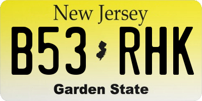 NJ license plate B53RHK