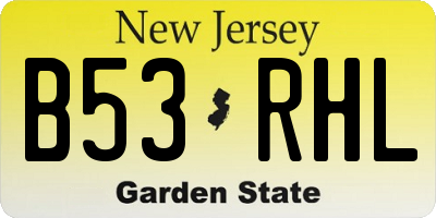 NJ license plate B53RHL