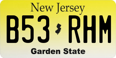 NJ license plate B53RHM