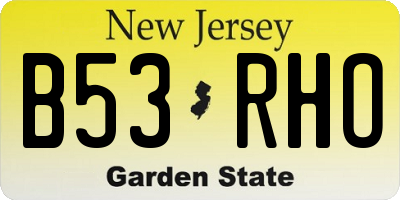 NJ license plate B53RHO