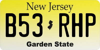 NJ license plate B53RHP