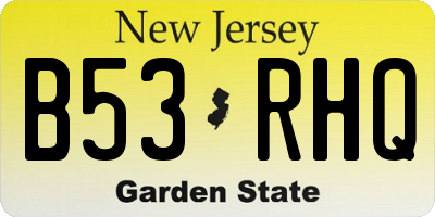 NJ license plate B53RHQ