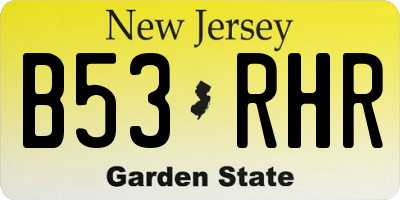 NJ license plate B53RHR