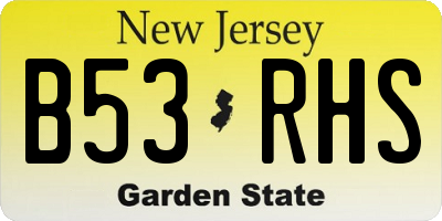 NJ license plate B53RHS