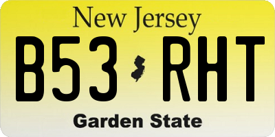NJ license plate B53RHT