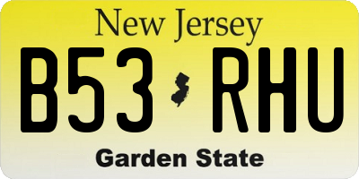 NJ license plate B53RHU