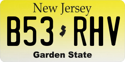 NJ license plate B53RHV