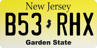 NJ license plate B53RHX