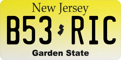 NJ license plate B53RIC