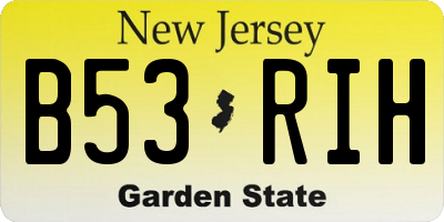 NJ license plate B53RIH