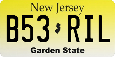 NJ license plate B53RIL
