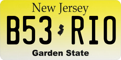 NJ license plate B53RIO