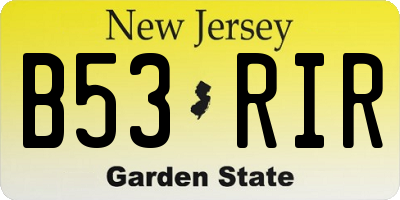 NJ license plate B53RIR