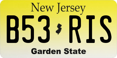 NJ license plate B53RIS