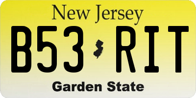 NJ license plate B53RIT