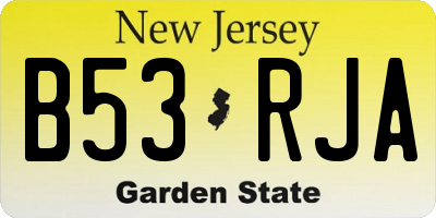 NJ license plate B53RJA