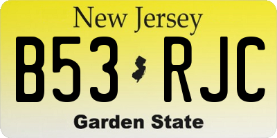 NJ license plate B53RJC