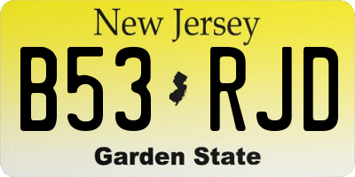 NJ license plate B53RJD