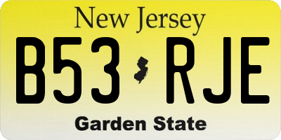 NJ license plate B53RJE