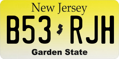 NJ license plate B53RJH