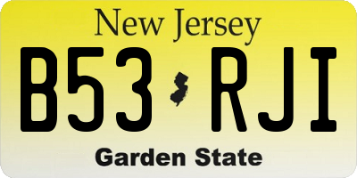 NJ license plate B53RJI