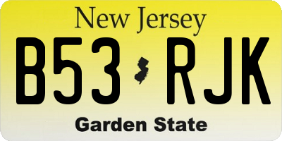 NJ license plate B53RJK
