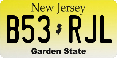 NJ license plate B53RJL