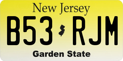 NJ license plate B53RJM