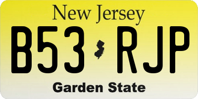 NJ license plate B53RJP