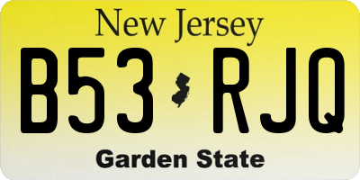 NJ license plate B53RJQ