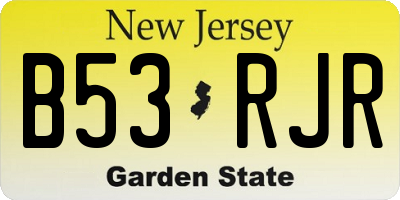 NJ license plate B53RJR