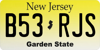 NJ license plate B53RJS