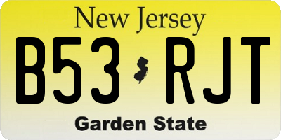 NJ license plate B53RJT