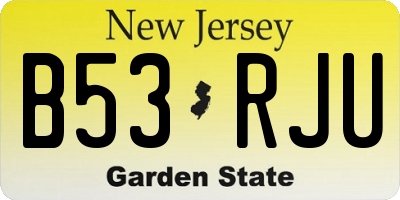 NJ license plate B53RJU