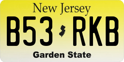 NJ license plate B53RKB