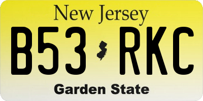 NJ license plate B53RKC