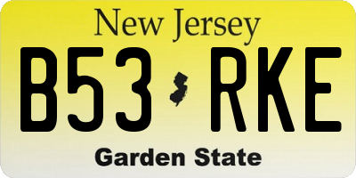 NJ license plate B53RKE