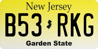 NJ license plate B53RKG