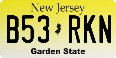 NJ license plate B53RKN