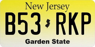 NJ license plate B53RKP