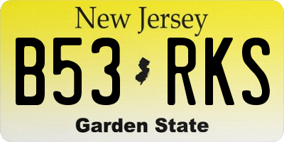 NJ license plate B53RKS